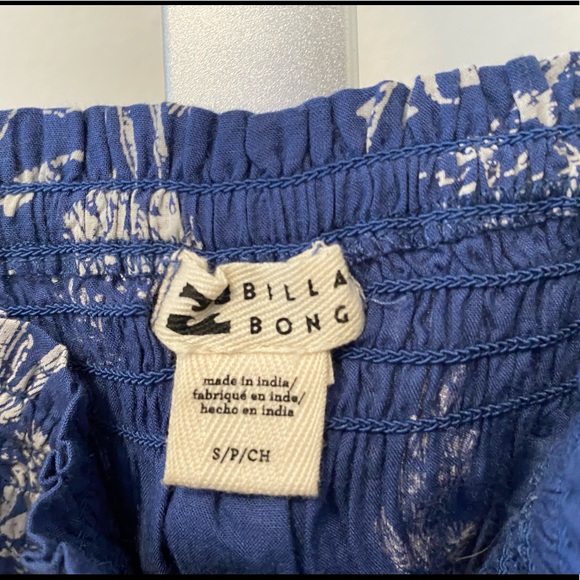 Billabong Blue & White Straight Seas Crop Top - SMALL - adjustable - Picture 4 of 4